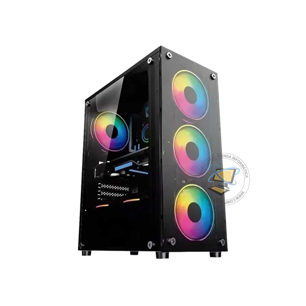 case-xantrix-force-gaming-4-coolers-rgb-control-micro-atx-vidrio-lateral-sin-fuente-2 CASE XANTRIX FORCE GAMING 4 COOLRES RGB + CONTROL MICRO ATX VIDRIO LATERAL CON FUENTE 450W - Imagen 1