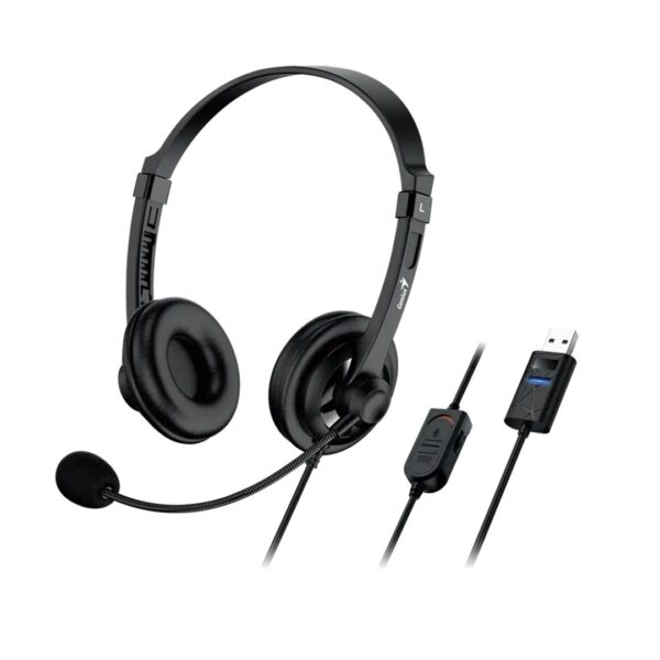AUDIFONO C/MICROF, GENIUS HS-230U USB-A 2.4M BLACK (31710021401)