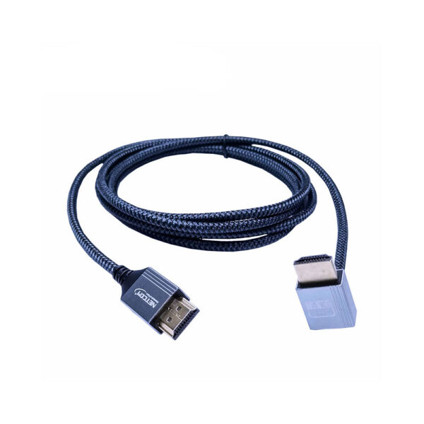 CABLE HDMI SLIM V2.0 UHD 4K@60HZ 1.80 MTS CON ANGULO DE 90 GRADOS NYLON - NETCOM