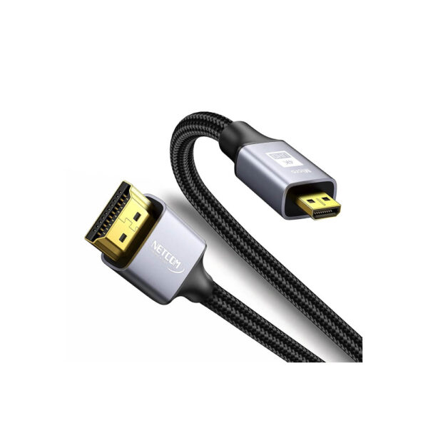 CABLE MICRO HDMI A HDMI DE 1.8 MTS UHD 8K@60Hz V2.1 GOLD PLATED CONNECTOR  - NETCOM