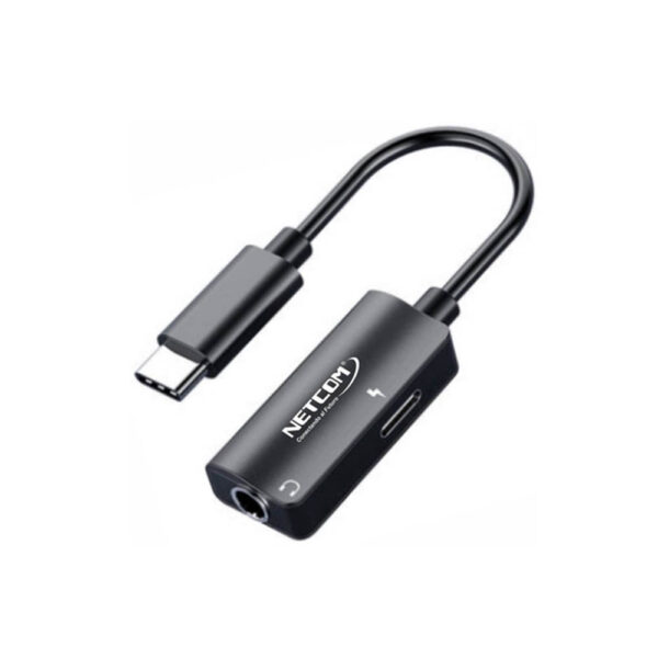 ADAPTADOR DE AUDIO Y CARGA USB-C A JACK 3.5MM & USB-C HEMBRA - NETCOM