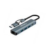ADAPTADOR USB-C 2 EN 1 HUB USB & USBC 3.1 A 3 JACK USB 3.0 + 1 JACK RJ45 RED 10/100/1000Mbps + 1 PD- NETCOM