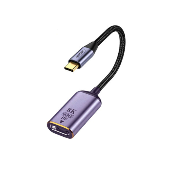 ADAPTADOR USB-C A DP 8K@60Hz / 4K@144HZ / 2K@240HZ NYLON - NETCOM