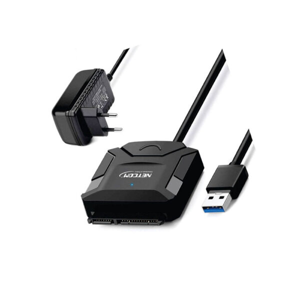 ADAPTADOR USB 3.0 A SATA III CON UASP PARA HDD SDD 2.5" y 3.5" , 8 TB MAX - NETCOM