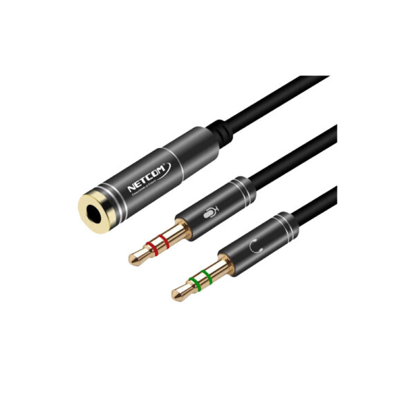 BIFURCADOR DE AUDIO 1 JACK 3.5MM A 2 PLUG 3.5MM - NETCOM