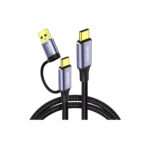 CABLE 2 EN 1 USB 3.0 & USB-C A USB C DE 1.80 METROS, 5Gbps, PD 60W  NYLON - NETCOM - Imagen 3