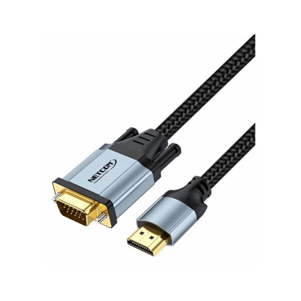 CABLE ADAPTADOR HDMI A VGA  DE 1.80 MTS FULL HD 1080p@60Hz - NETCOM
