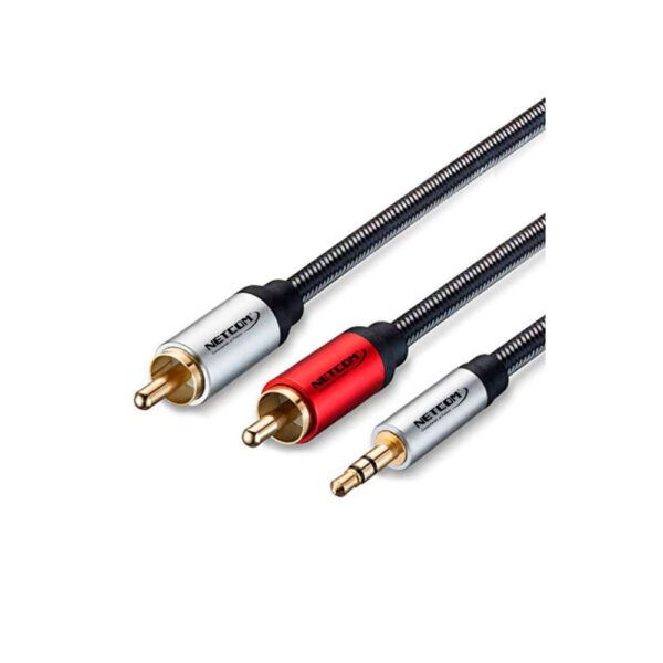 CABLE DE AUDIO 2 RCA A 1 PLUG 3.5MM DE 1.8 MTS - NETCOM
