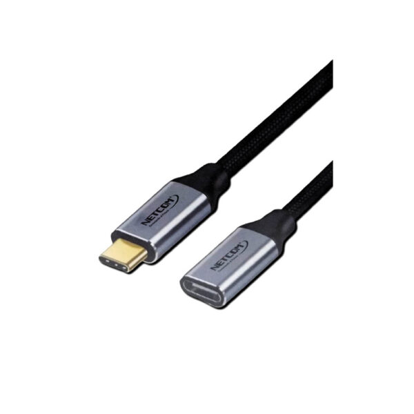 CABLE EXTENSION USB-C 3.2 MACHO TO USB-C 3.2 HEMBRA Gen2 DE 3 MTS PD100W CARGA, DATOS 10Gbps & VIDEO UHD 4K@60Hz  - NETCOM