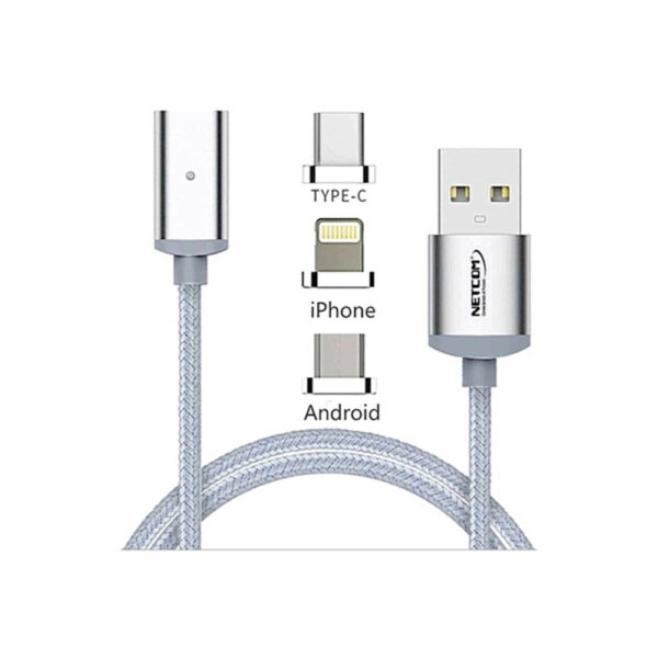 CABLE USB 2.0 A MICRO USB - TIPO-C -  IPHONE 6 -  MAGNETICO (3 IN  1) DE 1 MTS - NETCOM