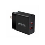 CARGADOR DE PARED UNIVERSAL 1 PUERTO USB AM + 1 PUERTO USB-C  ( CARGA RAPIDA 65W) - NETCOM