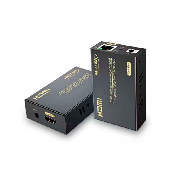 EXTENDER ACTIVO HDMI VIA 1 UTP - CAT5E/CAT6/CAT7  FULL HD 1080p@60Hz DE 60 MTS - NETCOM