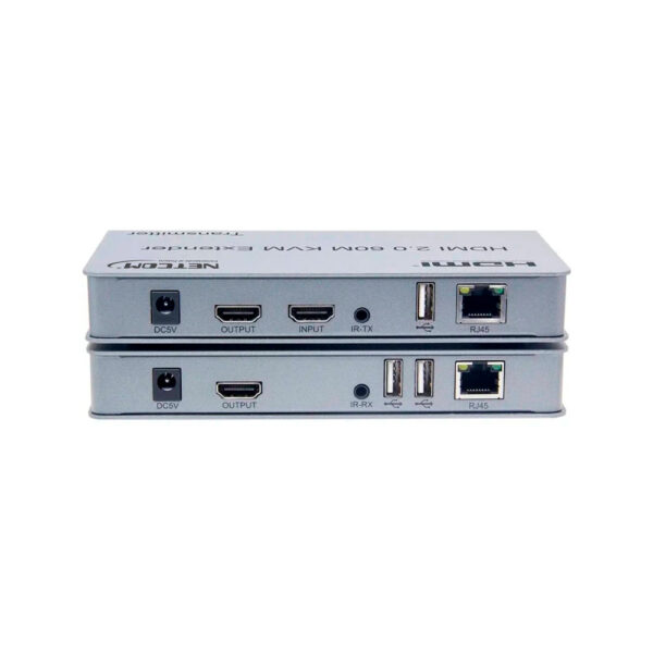 EXTENDER KVM HDMI + USB VIA CAT5E/CAT6/CAT7 UHD 4K@60Hz  DE 60 MTS - NETCOM