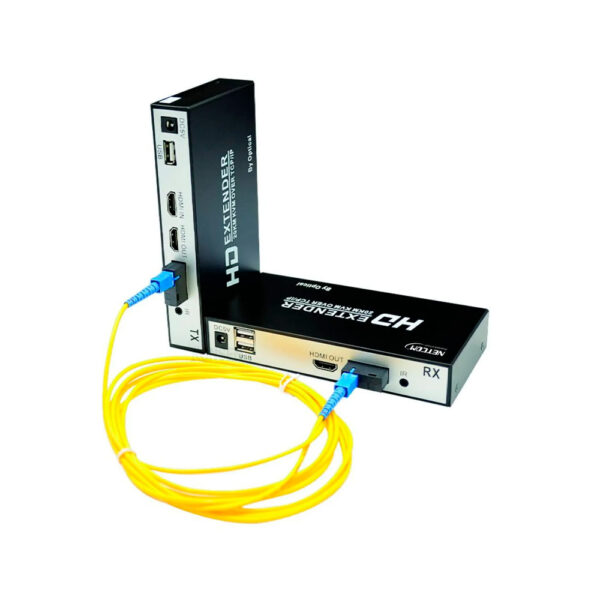 EXTENSOR HDMI FIBRA OPTICA KVM (HDMI+USB+AUDIO) FULL HD 1080p@60HZ DE 20KM - NETCOM
