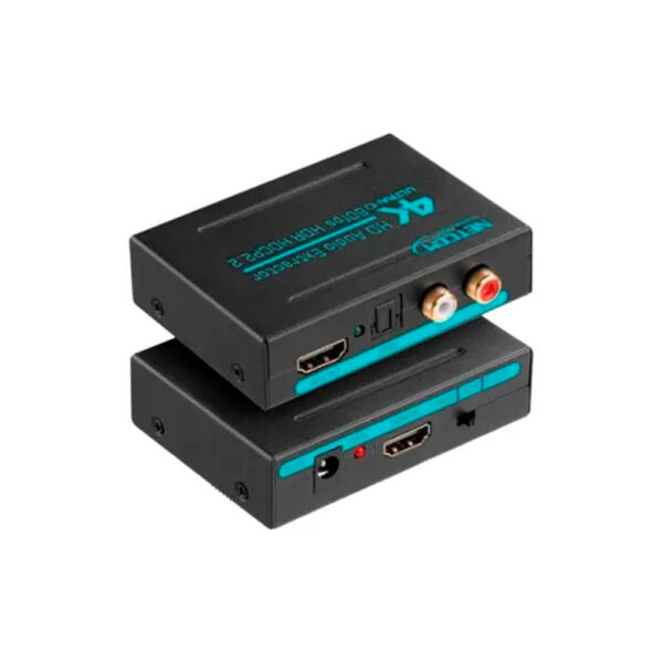 EXTRACTOR DE AUDIO HDMI TO RCA, OPTICAL Y HDMI UHD 4K@60HZ - NETCOM
