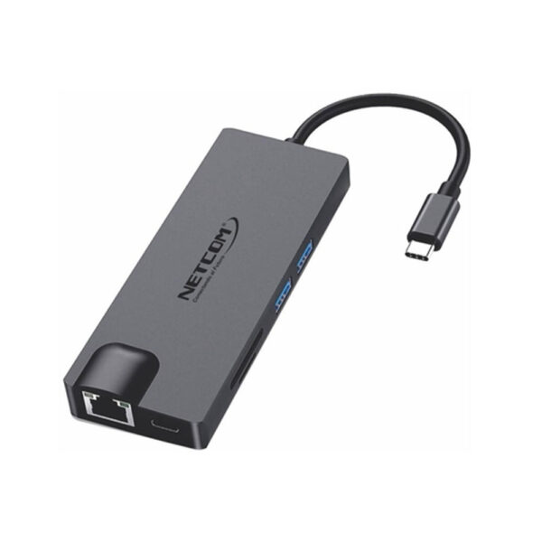 ADAPTADOR USB-C 8 EN 1 (HDMI/VGA/RJ45/2*USB/SD/TF/PD) UHD 4K@60Hz - NETCOM
