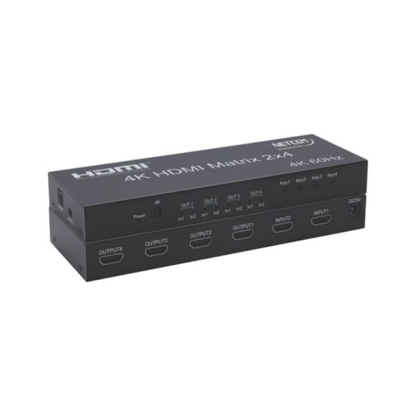 MATRIX HDMI V2.0  2X4 UHD 4K@60HZ METAL CASE - NETCOM