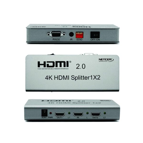 SPLITTER HDMI 1 X 2 V2.0 UHD 4K@60Hz (1 INGRESO 2 SALIDAS) - NETCOM