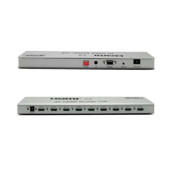 SPLITTER HDMI 1 X 8 V2.0 UHD 4K@60Hz (1 INGRESO 8 SALIDAS) - NETCOM