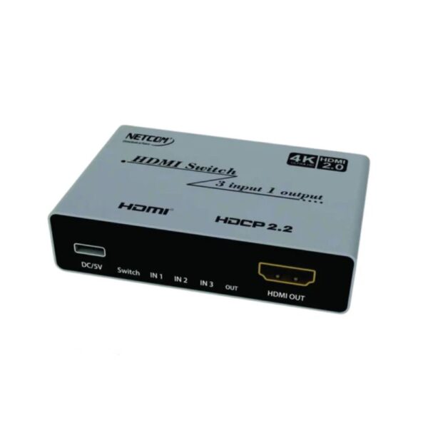 SWITCH HDMI 3 X 1 V2.0 UHD 4K@60Hz - NETCOM