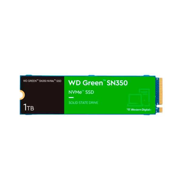 DISCO DURO SOLIDO WESTERN DIGITAL GREEN SN350, 1TB, NVME, LECTURA 2400MB7S ESCRITURA 1950MB7S M.2 2280, PCIE GEN3