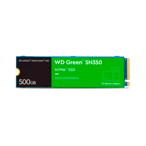 DISCO DURO SOLIDO WESTERN DIGITAL GREEN SN350 500GB NVME, LECTURA 2400MB7S ESCRITURA 1650MB7S M.2 2280, PCIE GEN3