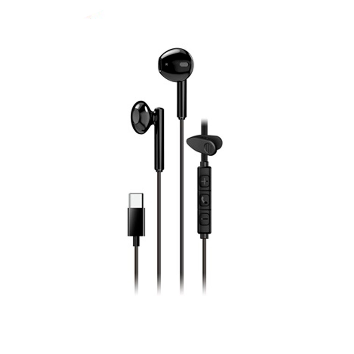 AUDIFONO C/MICROF. GENIUS HS-M366 IN-EAR USB-C 14.2MM CLIP GIRATORIO BLACK (31710033400) - Imagen 1