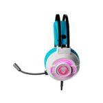 AUDIFONO C/MICROF. LICENCIADO XTECH GAMING GHOST SPIDER 50MM 2 PLUG-3.5MM/USB LED WHITE/TURQUESE (XTH-M565SG) - Imagen 3