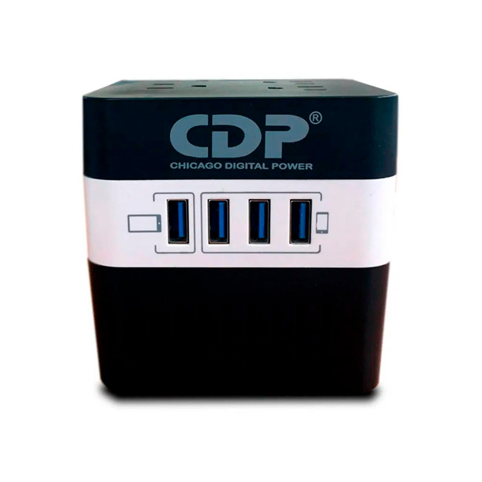 estabilizador-cdp-ru-avr604i-600va-300w-4-salidas-4-puertos-usb-ru-avr604i ESTABILIZADOR CDP RU-AVR604I 600VA/300W 4 SALIDAS 4 PUERTOS USB (RU-AVR604I) - Imagen 1