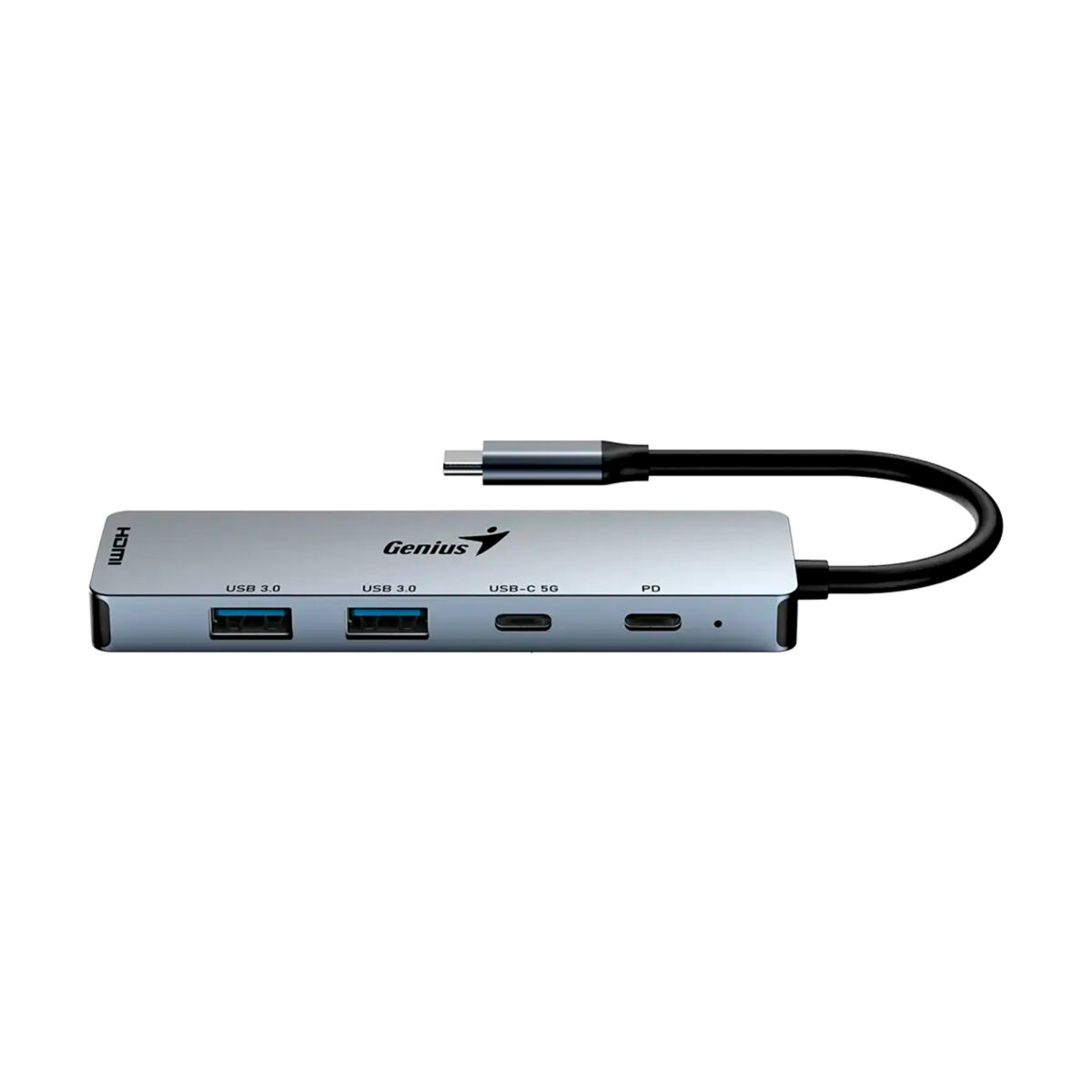 HUB USB-C GENIUS UH-500 2 USB-A 3.0 / 1 USB-C / 1 HDMI 4K POWER DELIVERY 100W SILVER (31240003400) - Imagen 3