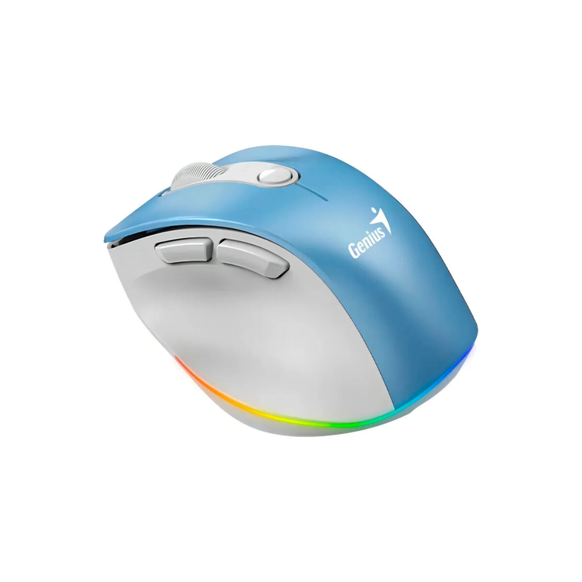 MOUSE GENIUS ERGO 9000S PRO RECARGABLE DUAL WIRELESS/BT 6-BOT SILENT RGB LIGHT BLUE (31030039401) - Imagen 2