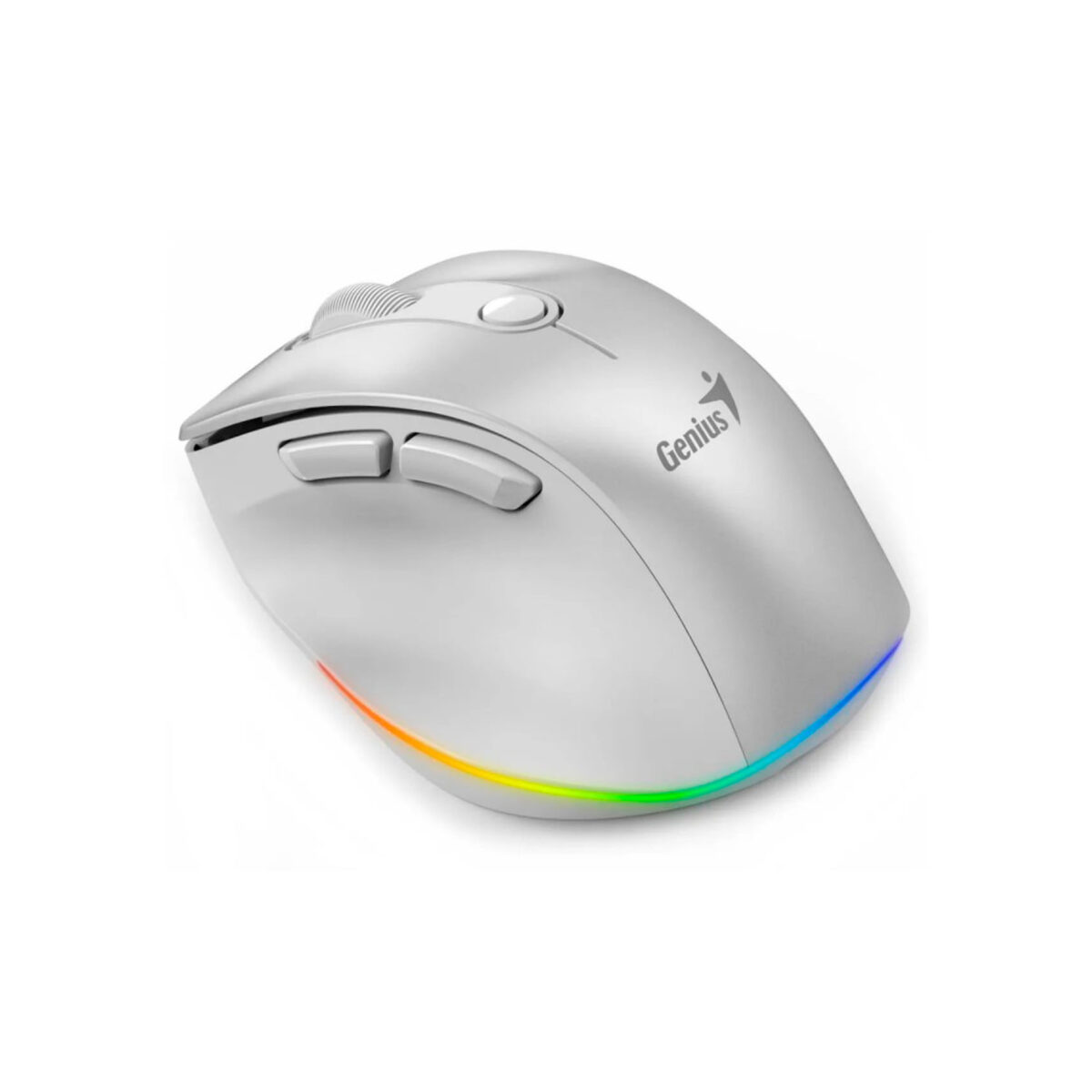 MOUSE GENIUS ERGO 9000S PRO RECARGABLE DUAL WIRELESS/BT 6-BOT SILENT RGB PEARL WHITE (31030039400) - Imagen 2