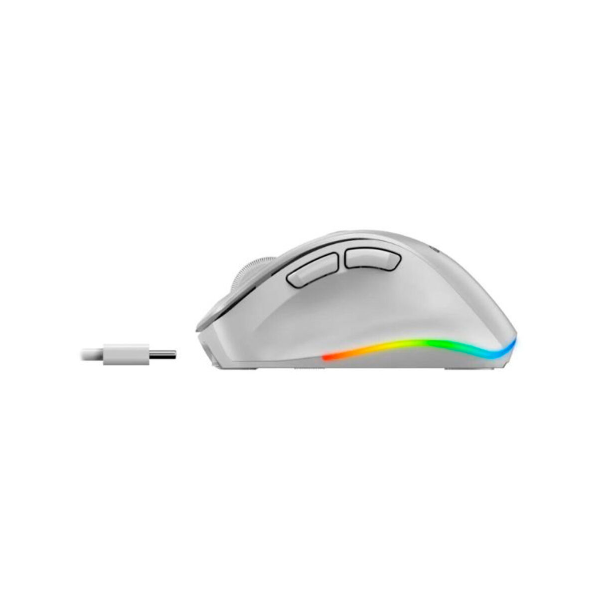MOUSE GENIUS ERGO 9000S PRO RECARGABLE DUAL WIRELESS/BT 6-BOT SILENT RGB PEARL WHITE (31030039400) - Imagen 3
