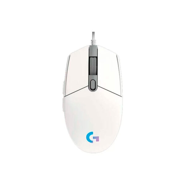 MOUSE LOGITECH G203 LIGHTSYNC OPTICAL 8000 DPI RGB WHITE (910-005791)-P