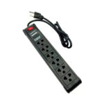 SUPRESOR DE PICOS CDP 06 TOMAS BLACK 220V (R-PS6 ) - Imagen 3