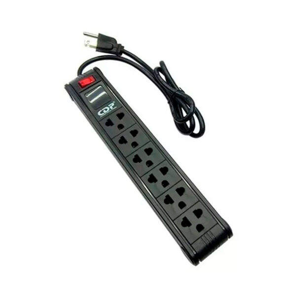 SUPRESOR DE PICOS CDP 06 TOMAS BLACK 220V (R-PS6 )