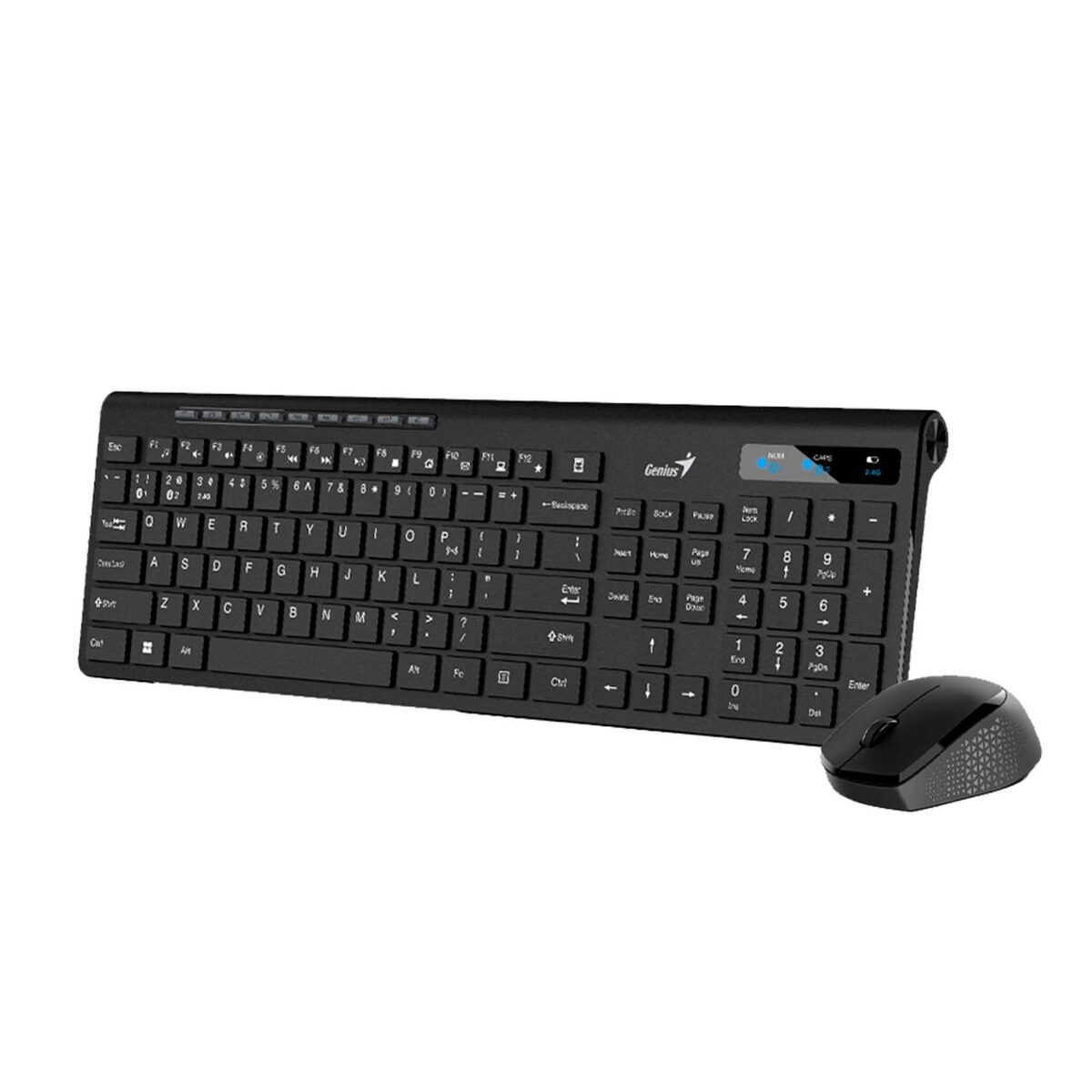 TECLADO GENIUS + MOUSE SLIMSTAR 8230 DUAL WIRELESS/BT AI COPILOT MULTIMEDIA SP BLACK (31340015407) - Imagen 2