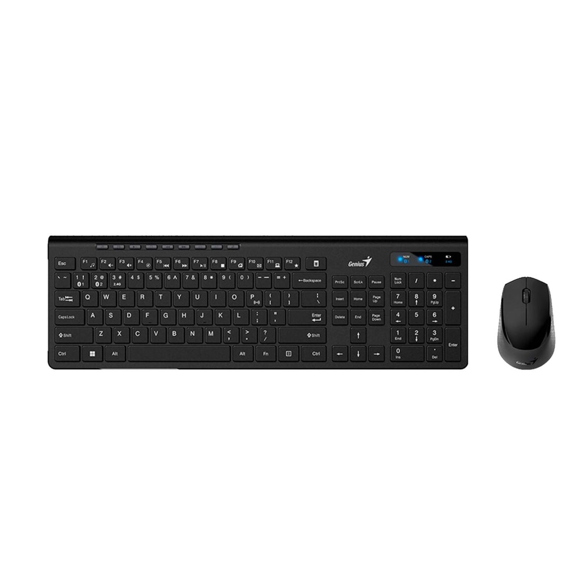 TECLADO GENIUS + MOUSE SLIMSTAR 8230 DUAL WIRELESS/BT AI COPILOT MULTIMEDIA SP BLACK (31340015407) - Imagen 3