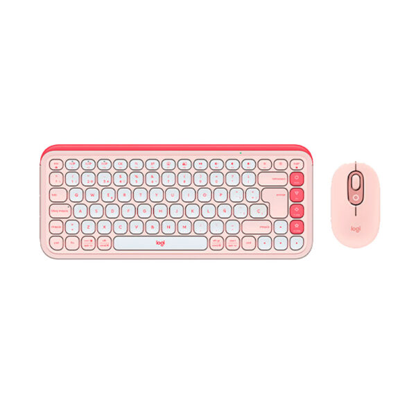 TECLADO LOGITECH + MOUSE POP ICON BLUETOOTH/WIRELESS SP / COPILOT/ ROSE (920-013053)