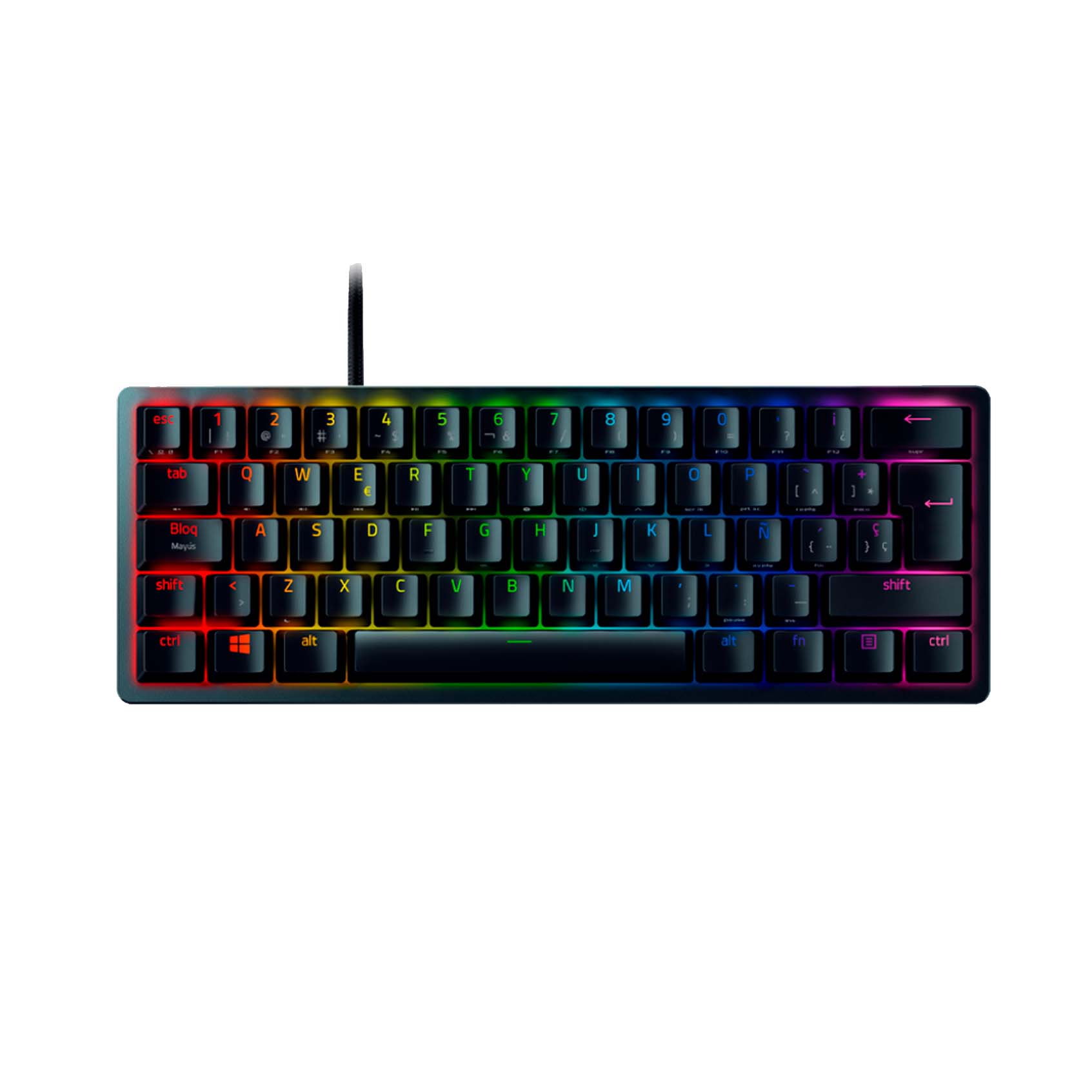 teclado-razer-huntsman-mini-opto-mechanical-usb-c-switch-purple-100m-sp-chroma-black-rz03-03392900-r311 TECLADO RAZER HUNTSMAN MINI OPTO MECHANICAL USB-C SWITCH PURPLE 100M SP CHROMA BLACK (RZ03-03392900-R311) - Imagen 1