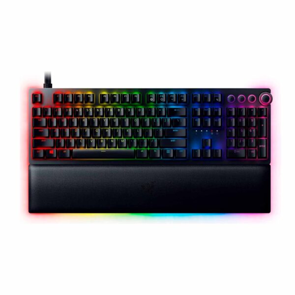 TECLADO RAZER HUNTSMAN V2 ANALOG SWITCH REGULABLE Y C/ACCION DOBLE 100M SP 3 ZONAS CHROMA BLACK (RZ03-03610700-R311)