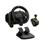 TIMON C/PEDAL + PALANCA GENIUS GX SPEED MASTER X2 DUAL MOTOR VIBRATION 1080° ROTACION PS4/PS3/PC USB BLACK (31620002400)