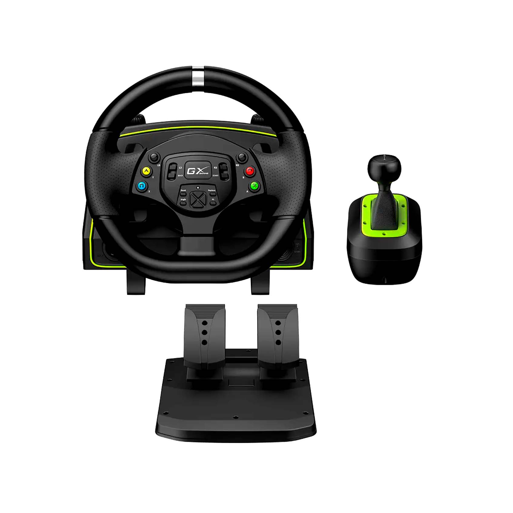 timon-c-pedal-palanza-genius-gx-speed-master-x2-dual-motor-vibration-1080-rotacion-ps4-ps3-pc-usb-black-31620002400-2 TIMON C/PEDAL + PALANCA GENIUS GX SPEED MASTER X2 DUAL MOTOR VIBRATION 1080° ROTACION PS4/PS3/PC USB BLACK (31620002400) - Imagen 2