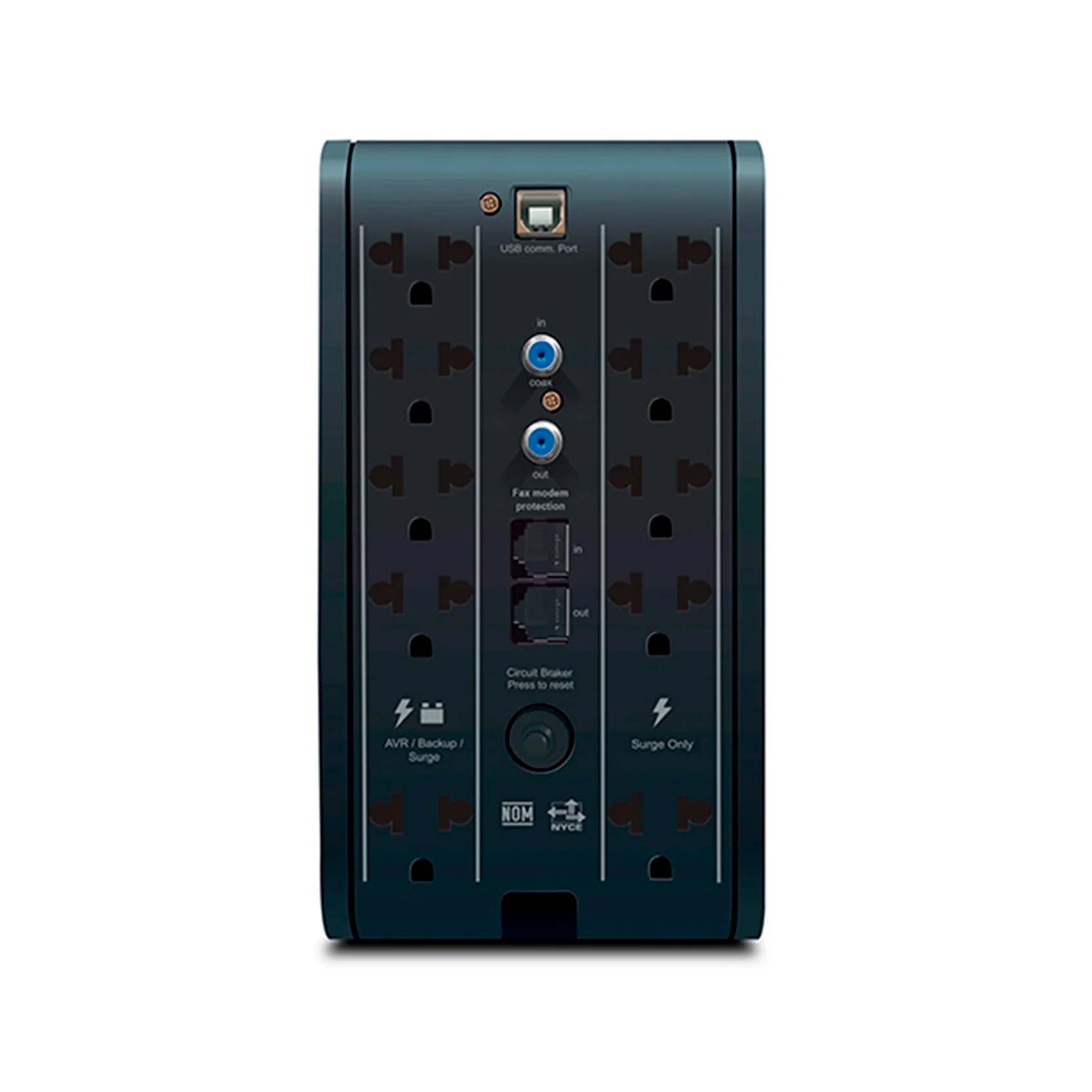 ups-cdp-r-smart-1210i-1200va-720w-10-salidas-5-port-usb-a-1-port-usb-c-black-r-smart1210i-2 UPS CDP R-SMART 1210I 1200VA / 720W / 10 SALIDAS / 5 PORT USB-A / 1 PORT USB-C BLACK  (R-SMART1210I) - Imagen 2