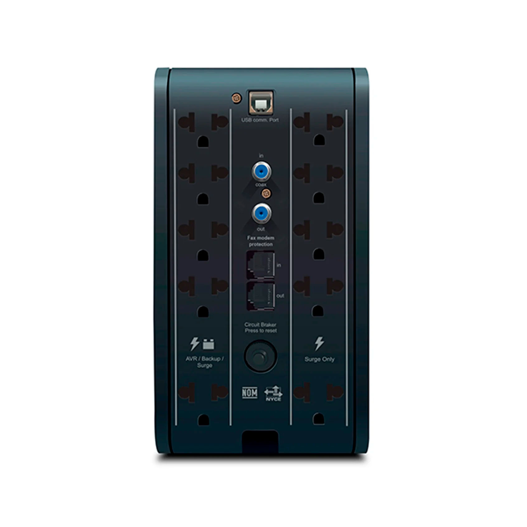 ups-cdp-r-smart-1210i-1200va-720w-10-salidas-5-port-usb-a-1-port-usb-c-black-r-smart1210i-4 UPS CDP R-SMART 1210I 1200VA / 720W / 10 SALIDAS / 5 PORT USB-A / 1 PORT USB-C BLACK  (R-SMART1210I) - Imagen 4