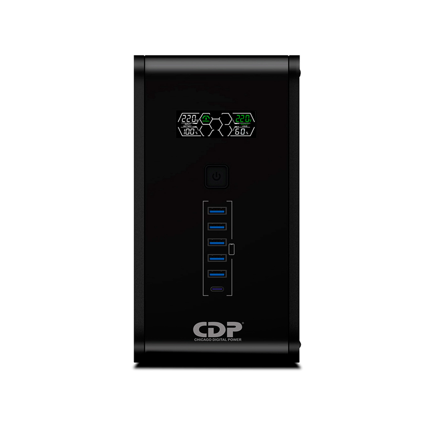 ups-cdp-r-smart-1210i-1200va-720w-10-salidas-5-port-usb-a-1-port-usb-c-black-r-smart1210i UPS CDP R-SMART 1210I 1200VA / 720W / 10 SALIDAS / 5 PORT USB-A / 1 PORT USB-C BLACK  (R-SMART1210I) - Imagen 1