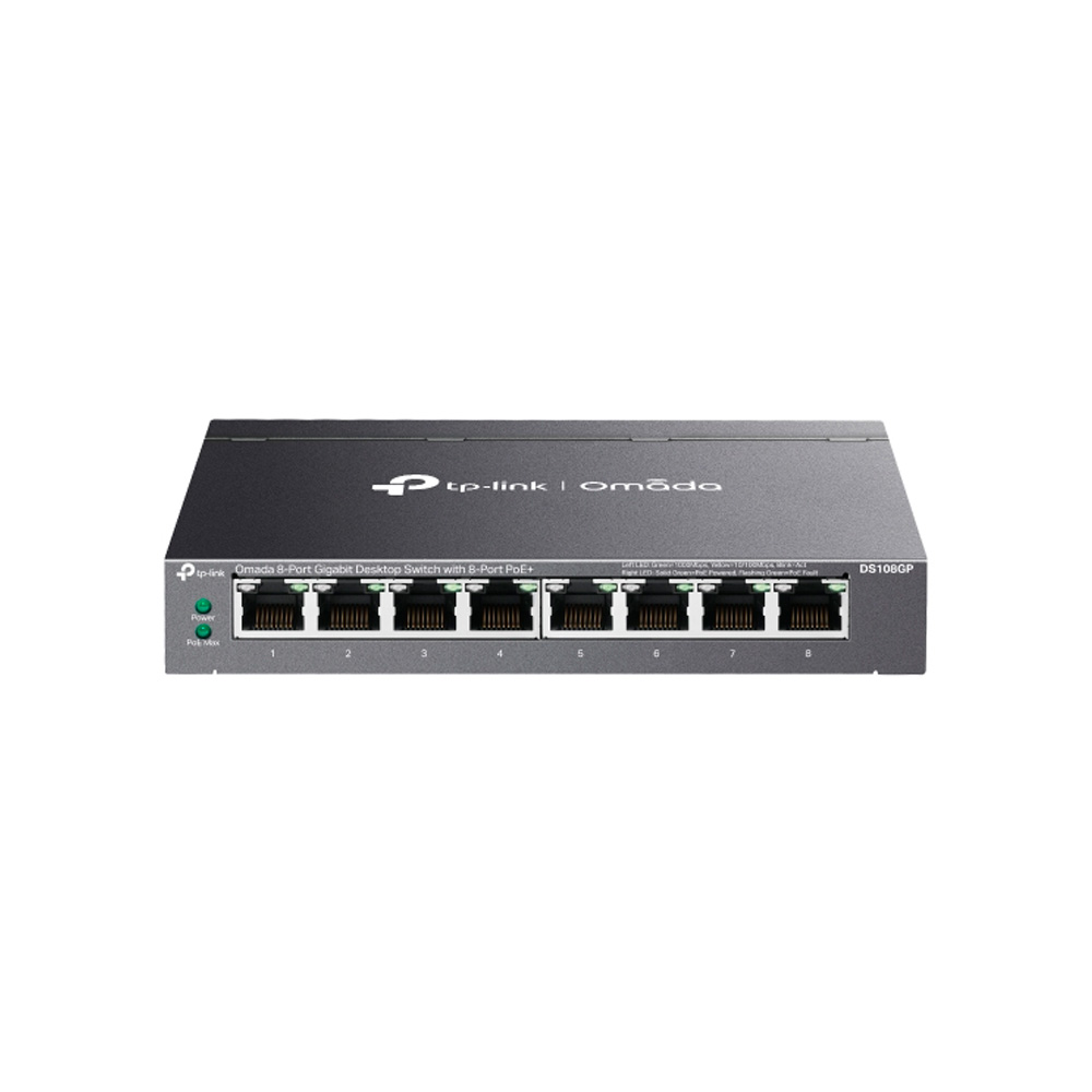 Omada 8-Port Gigabit Desktop Switch with 8-Port PoE+ PORT SWITCH DS108GP OMADA 8 PUERTOS GIGABIT POE+ DESKTOP - Imagen 1