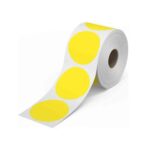 ETIQUETAS DE TRANSFERENCIA TÉRMICA DE 4CM CIRCULAR AMARILLO. 600 UNIDADES - Imagen 3