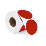 ETIQUETAS DE TRANSFERENCIA TÉRMICA DE 4CM CIRCULAR ROJO, 600 UNIDADES - Imagen 4