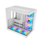 CASE GAMER HALION FISH TANK C708, BLANCO, 6 COOLER ARGB, V/TEMPLADO - Imagen 4
